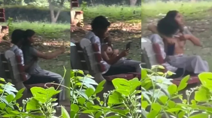 Delhi Young Couple GF Boobs In Park Outdoor Video MMS